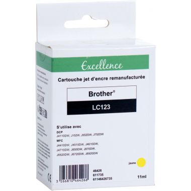 Excellence cartouche jet d'encre jaune compatible Brother CUPCAKE (LC123Y)