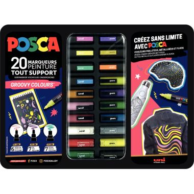 Mallette de 20 posca Groovy Colors