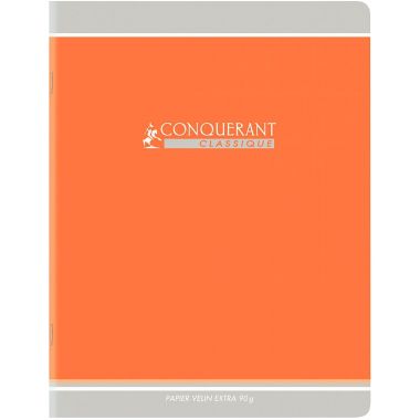 Cahier piqué 96 pages, 24x32 cm, seyès, papier 90g, orange