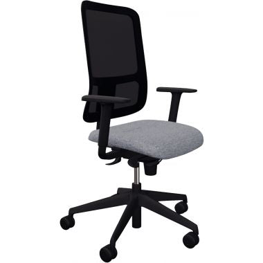 Fauteuil Early Mesh dossier noir/assise gris