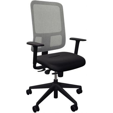 Fauteuil Early Mesh dossier gris/assise noir