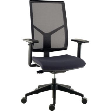 Fauteuil Lise mesh dos noir/assise gris