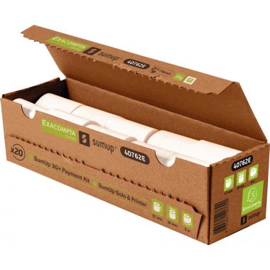 Paquet de 20 bobines thermiques format  57mm x 30mm x 9m pour Sumup