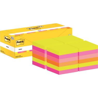 Boîte de 24 blocs de 100 feuilles Post-it  format 76 x 76 mm dont 6 gratuits coloris assortis