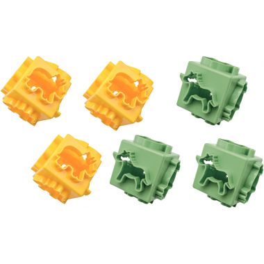 Lot de 6 cubes emportes pièces dino jungle