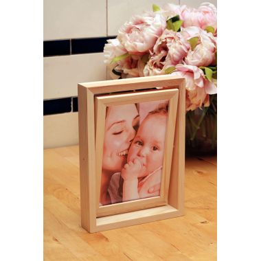 Cadre pivotant en bois recto/verso