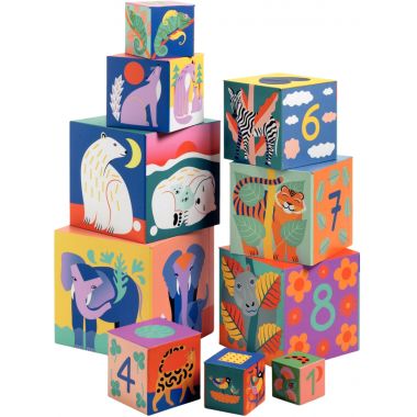 Pyramide 10 cubes animaux sauvages