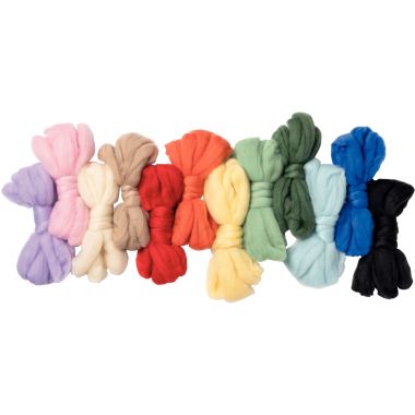 Lot de 12 laines feutrées coloris assortis