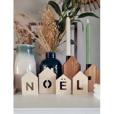 Blocs maisons NOEL à poser, 4 pièces