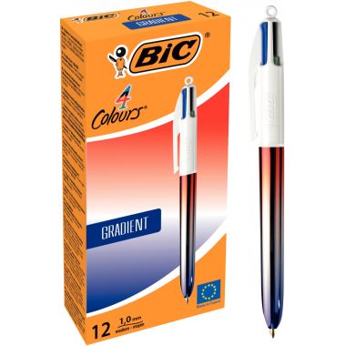 Stylo bille 4 couleurs gradient bleu blanc rouge