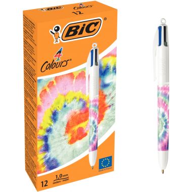 Stylo bille 4 couleurs Tie and Dye