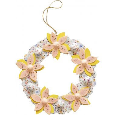 Couronne de fleurs en carton brun, diamètre 29 cm