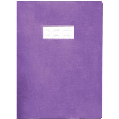 Paquet de 10 protèges-cahier luxe opaque avec rabats épaisseur 22/100ème 17x22 cm PVC cristal violet