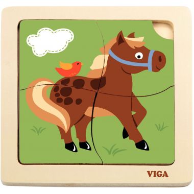Boite de rangement + 12 puzzles 1er âge de 4 pièces