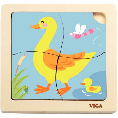 Boite de rangement + 12 puzzles 1er âge de 4 pièces