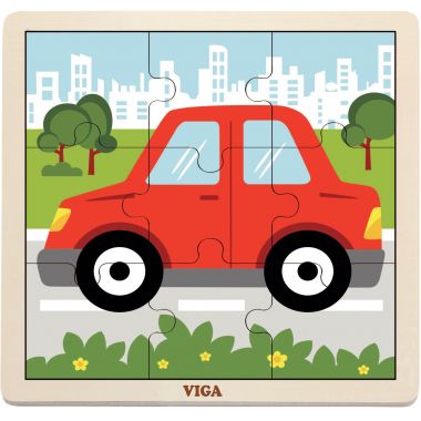 Boite de rangement + 12 puzzles en bois de 9 pièces