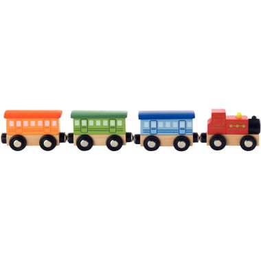 Train magnétique en bois, 4 pièces