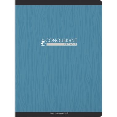 Piqûre 96 pages CONQUERANT RECYCLE, format 24x32 cm, seyès, papier 70g