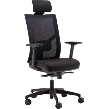 Fauteuil Eleganze avec tétière dos noir/assise noir