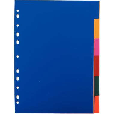 Jeu de 6 intercalaires en polypropylène coloré 12/100ème, format A4