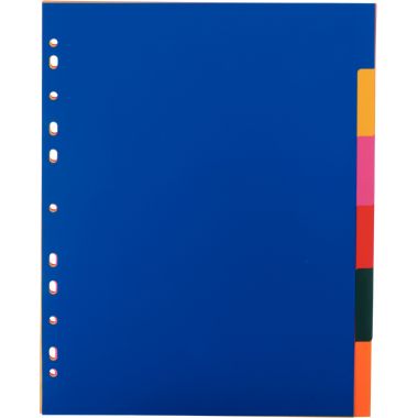 Jeu de 6 intercalaires en polypropylène coloré 12/100ème, format A4+