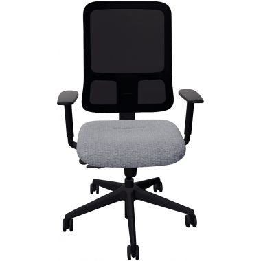 Fauteuil Early Mesh dossier noir/assise gris