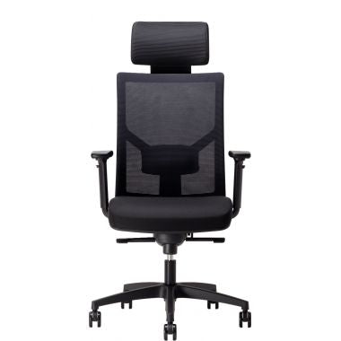 Fauteuil Eleganze avec tétière dos noir/assise noir