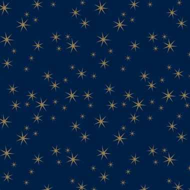 Rouleau papier cadeau 50x0.70m bleu étoiles or