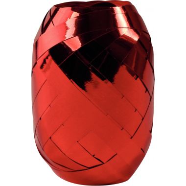 Lot de 24 bobines de bolduc 10mx7mm rouge/blanc métallisé