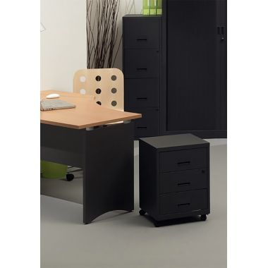 Caisson mobile 3 tiroirs noir