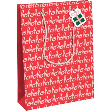 Paquet de 6 sacs cadeaux 26,5x14x33cm HOHOHO rouge