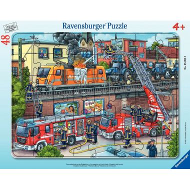 Puzzle à cadre de 48 pièces, les pompiers
