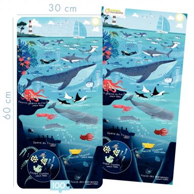 Puzzle 100 pièces, le monde marin