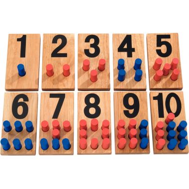 10 plaques en bois numérotées 110 jetons