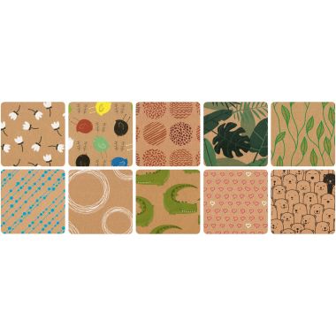 Bloc de 20 feuilles de papier kraft imprimé 120g et 230g format A4