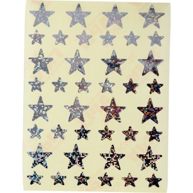 Rouleau de gommettes étoiles holographique argent