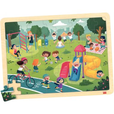 Lot de 4 puzzles à cadre en bois 48 pièces, thèmes divers