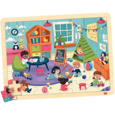 Lot de 4 puzzles à cadre en bois 48 pièces, thèmes divers