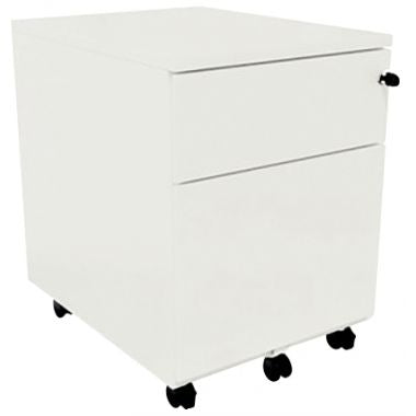 Caisson mobile professionnel en métal 2 tiroirs Blanc