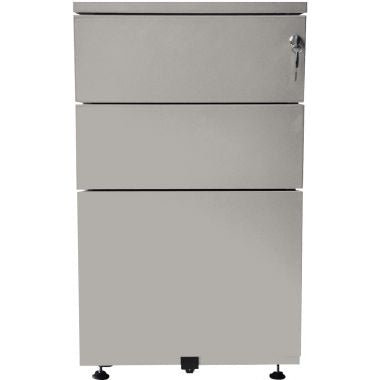 Caisson hauteur bureau professionnel P60 cm en métal 3 tiroirs Gris