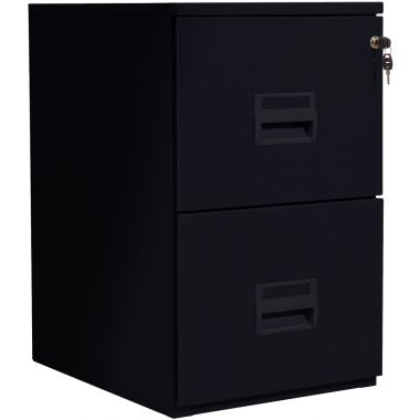 Classeur fichier 2 tiroirs pour dossiers suspendus Noir