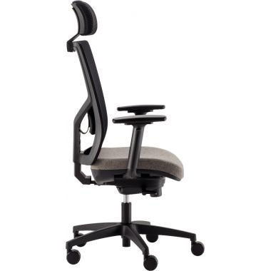 Fauteuil Eleganze avec tétière dos noir/assise gris
