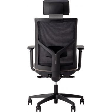 Fauteuil Eleganze avec tétière dos noir/assise gris