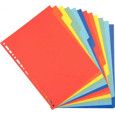 Exacompta - Jeu de 12 intercalaires en carte recyclée 220g, format A4 - 2012E