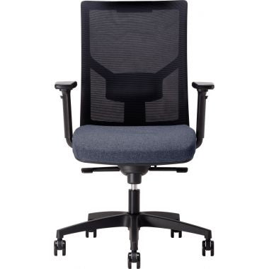 Fauteuil Eleganze dos noir/assise bleu