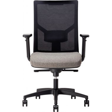 Fauteuil Eleganze dos noir/assise gris