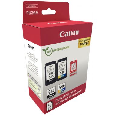 Canon 545 / 546 pack de 2 cartouches jet d'encre noire & couleurs authentique (PG545BL / CL546CMJ)