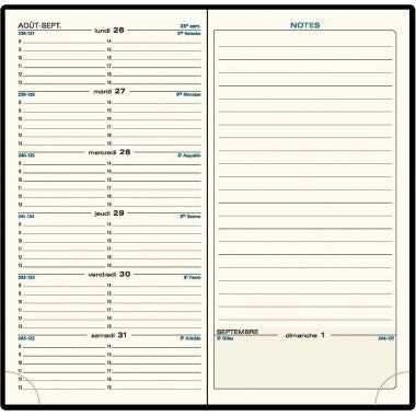 Agenda semainier Winner 9x17cm Noir