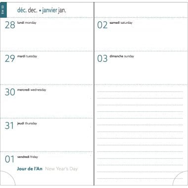 Agenda semainier Mini labo 9x17.5 Bleu
