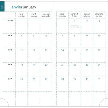 Agenda semainier Mini labo 9x17.5 Bleu